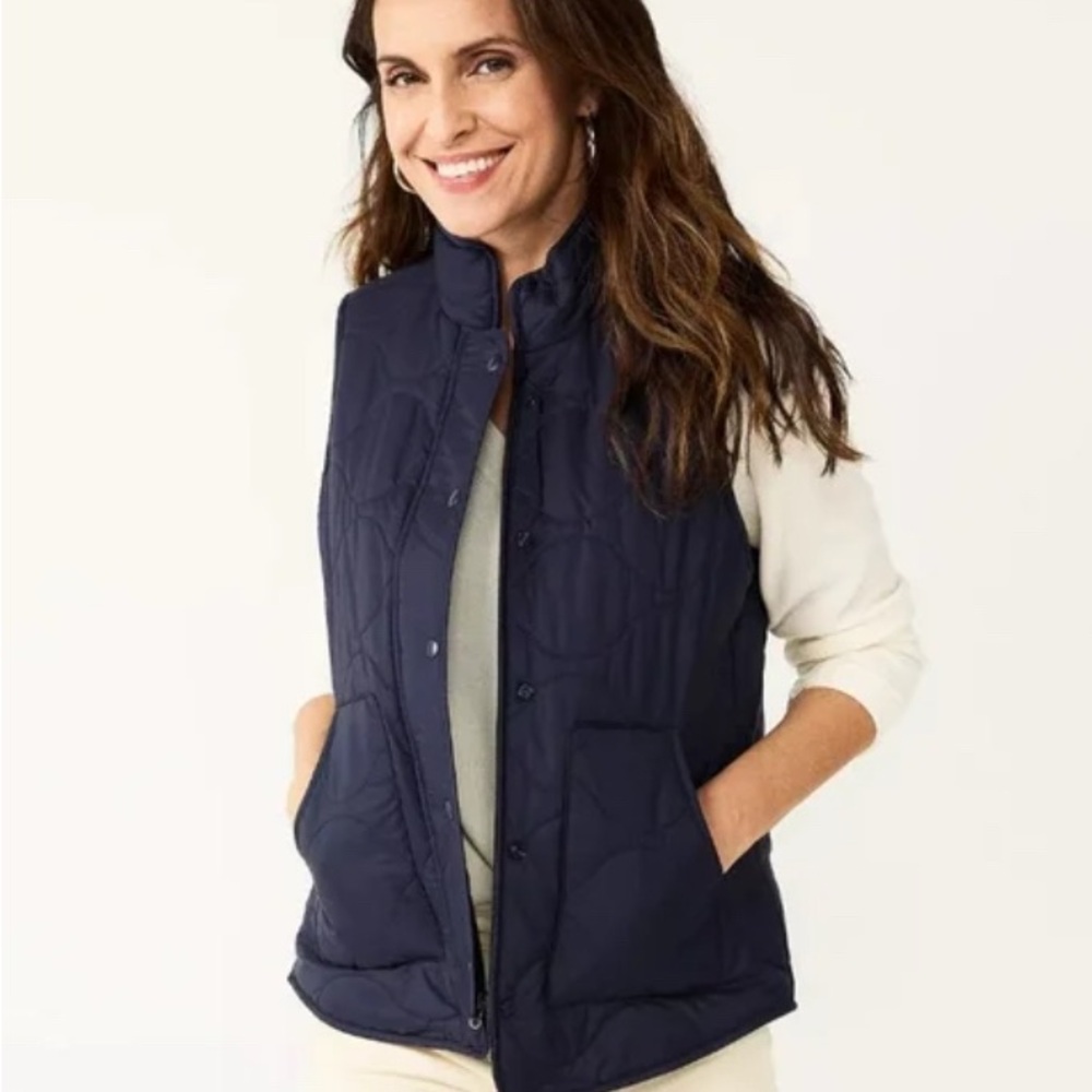 🏂Croft & Barrow Navy Puffer Vest